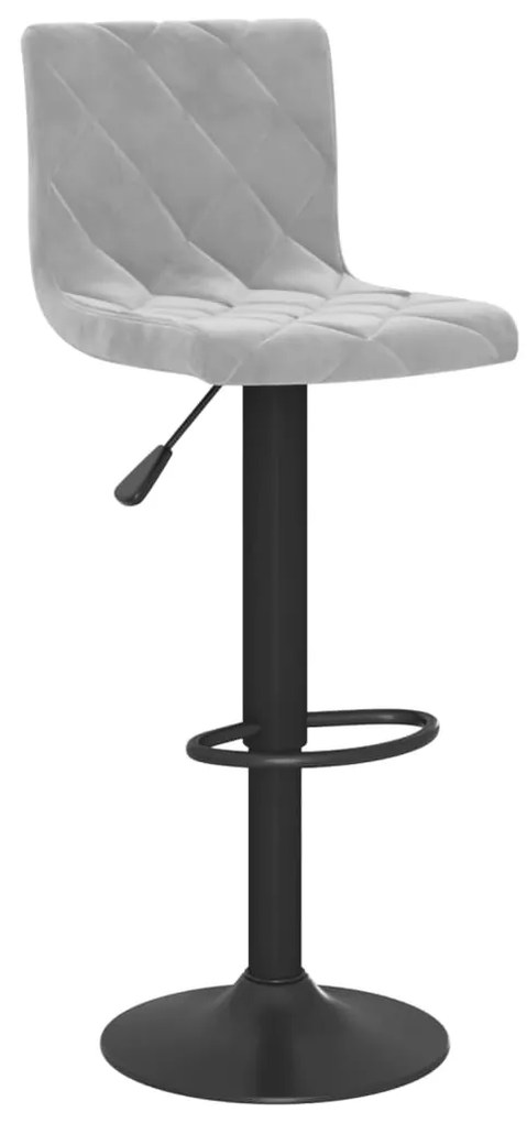 Bancos de bar 2 pcs veludo cinzento-claro