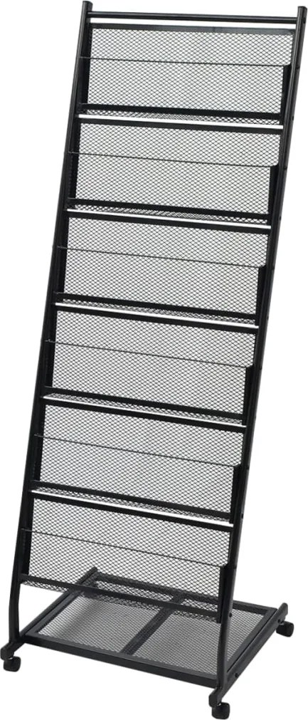 vidaXL Porta-revistas A4 preto 47,5x43x133 cm
