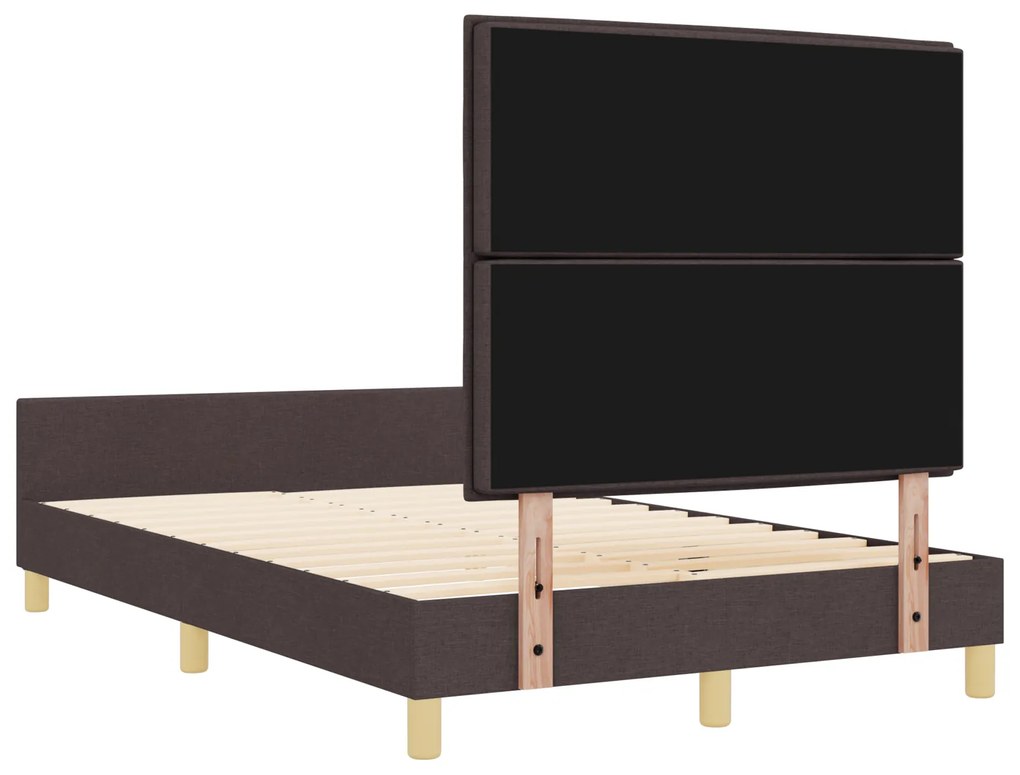 Cama vidaXL Castanho Escuro 160x200 cm Tecido