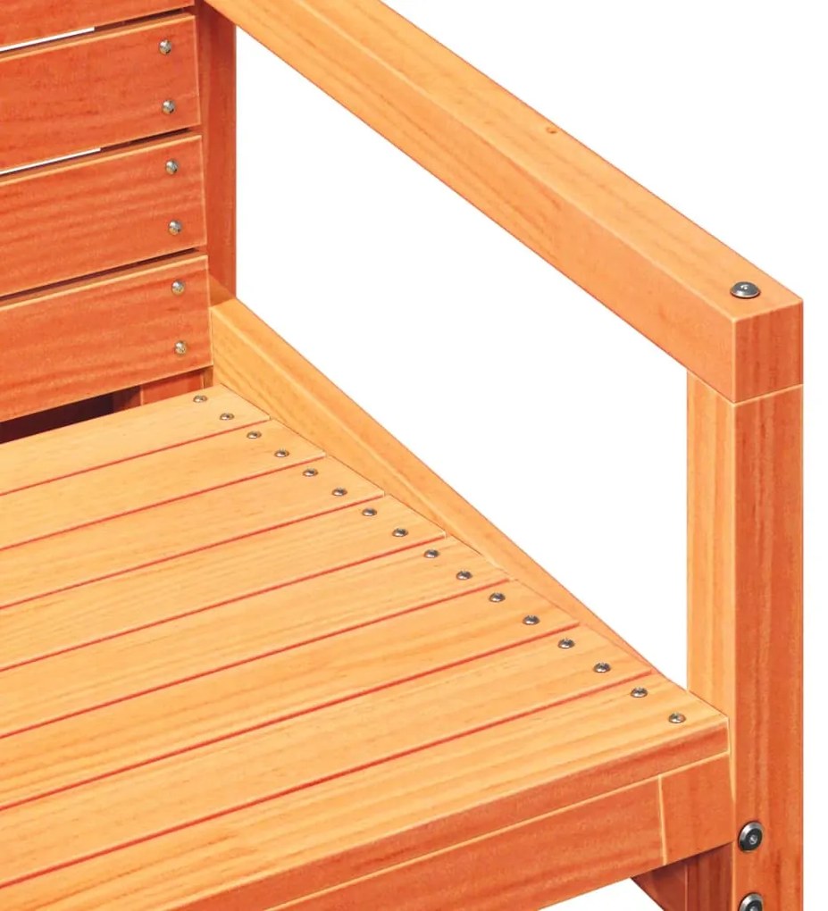 3 pcs conjunto lounge de jardim pinho maciço castanho-mel