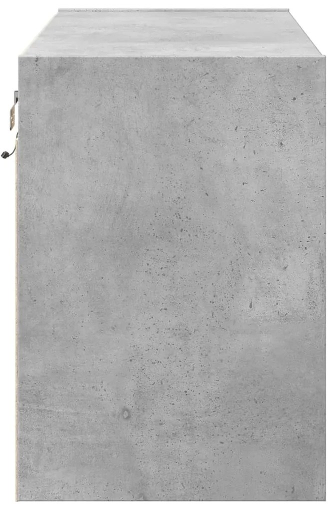 Móvel de parede p/ TV c/ luzes LED 80x31x45 cm cinzento cimento