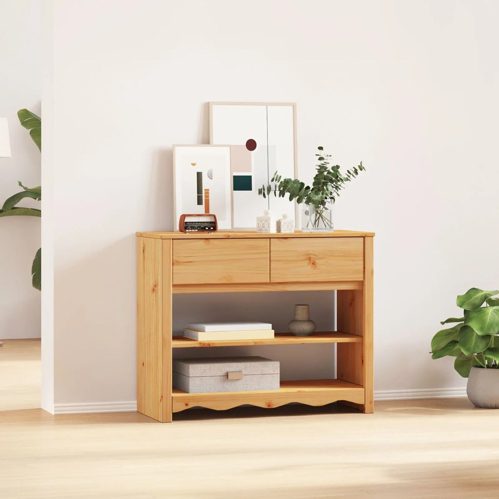 Mesa de Consola vidaXL "DRAMMEN" 89,5x37x73 cm Madeira Sólida de Pinhe