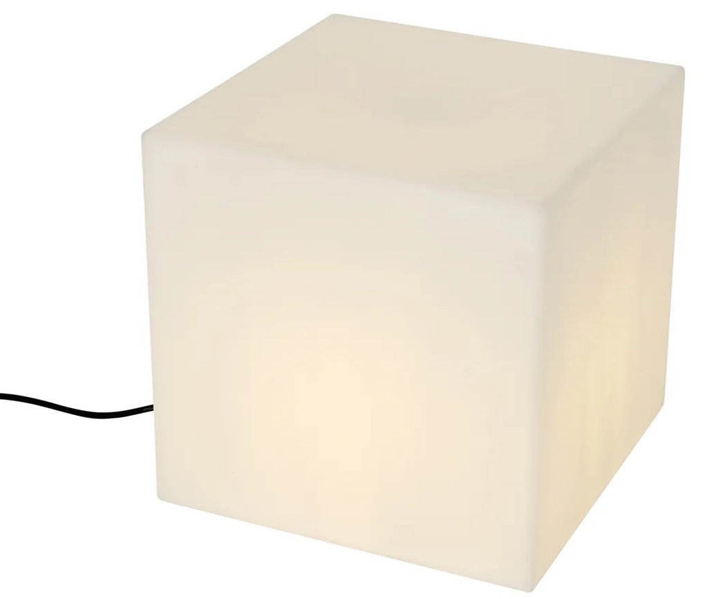 Candeeiro exterior moderno branco 38 cm quadrado IP44 - Nura Moderno