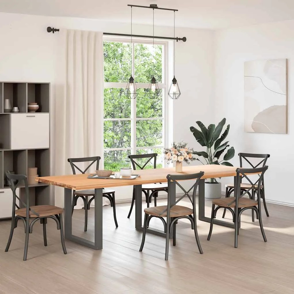 Pés para mesa de jantar em formato de U, 3 peças, antracite, 90x (72-7