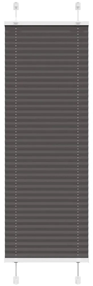 Preto Plissada Cega 45x100 cm Largura Tecido 44,4 cm Poliéster