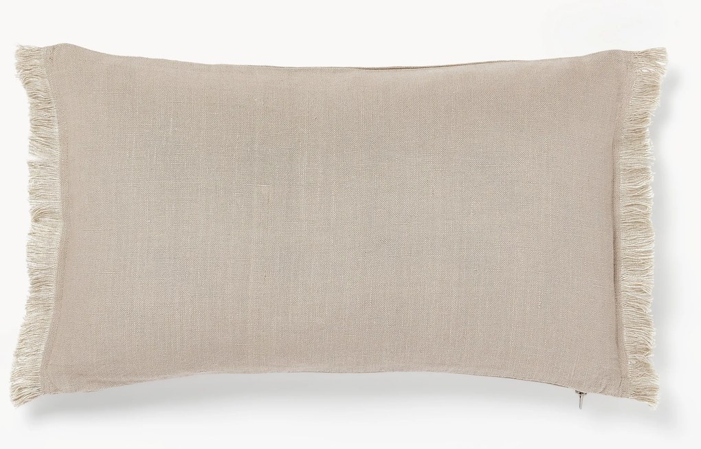 Capa de almofada em linho com franjas Luana