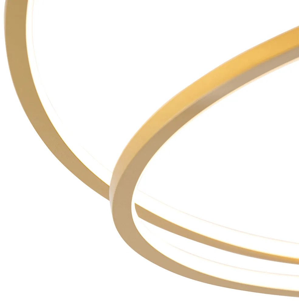 Candeeiro de teto dourado 78 cm com LED regulável em 3 níveis - Rowin