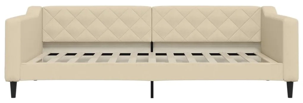 Sofá-cama 100x200 cm tecido cor creme