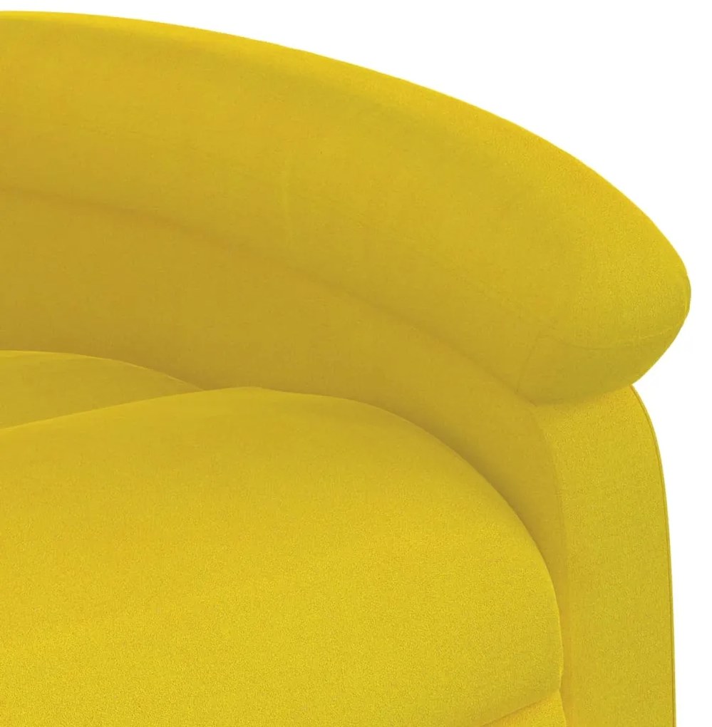 Poltrona de massagens reclinável veludo amarelo