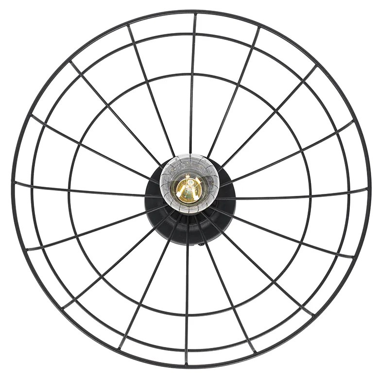 Luminária de teto industrial preta 35 cm - Hanze Industrial
