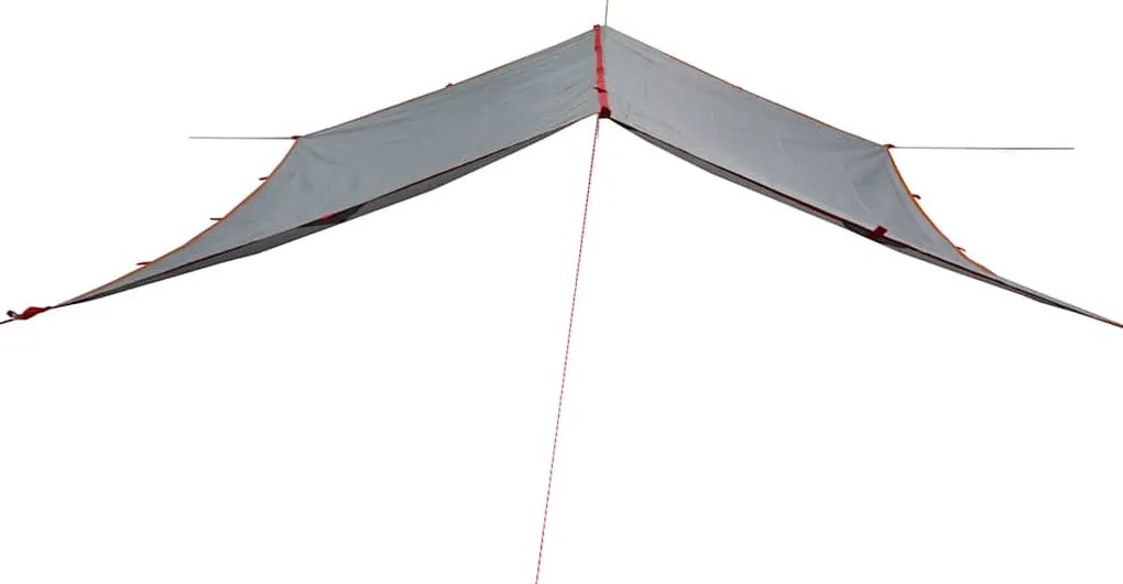Lona de campismo 300x294 cm impermeável cinzento e laranja