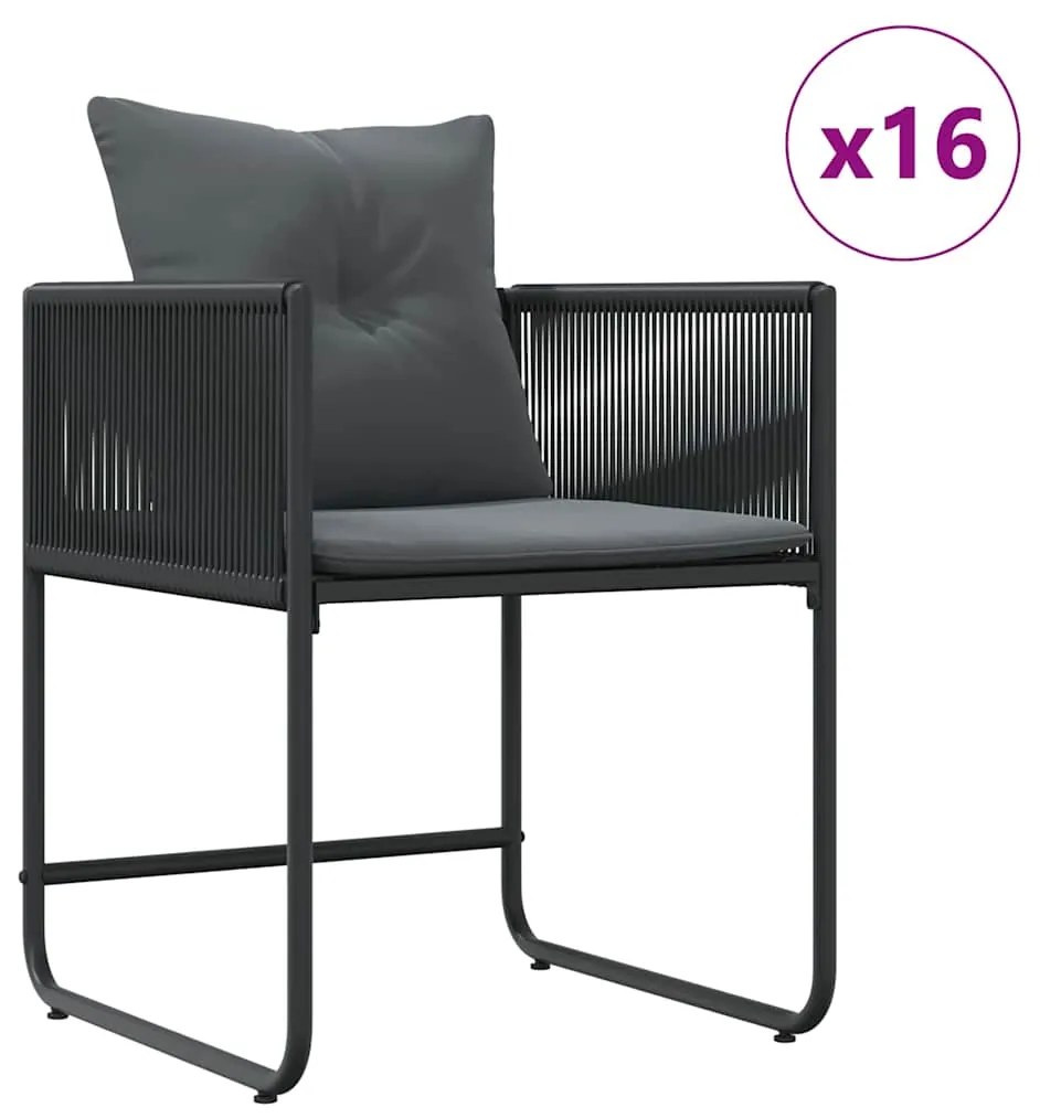 Conjunto de Jantar de Jardim de 22 Peças vidaXL com Almofadas em Aço e