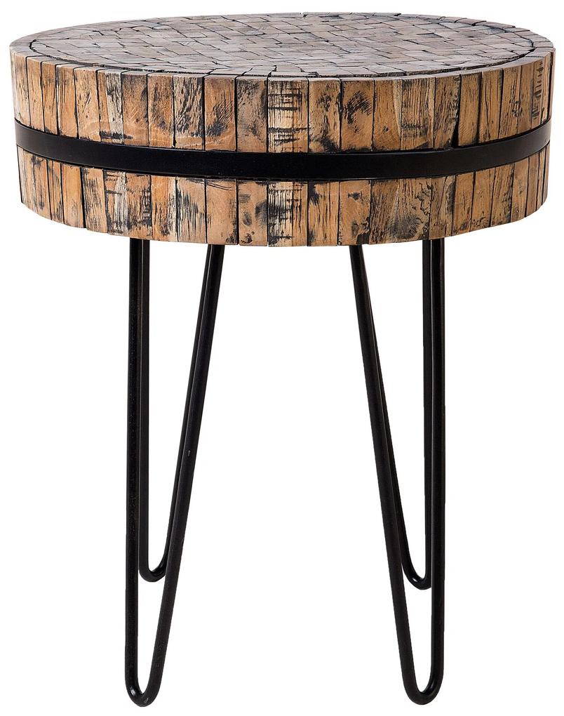 Mesa de centro redonda em madeira de teca TAKU Beliani