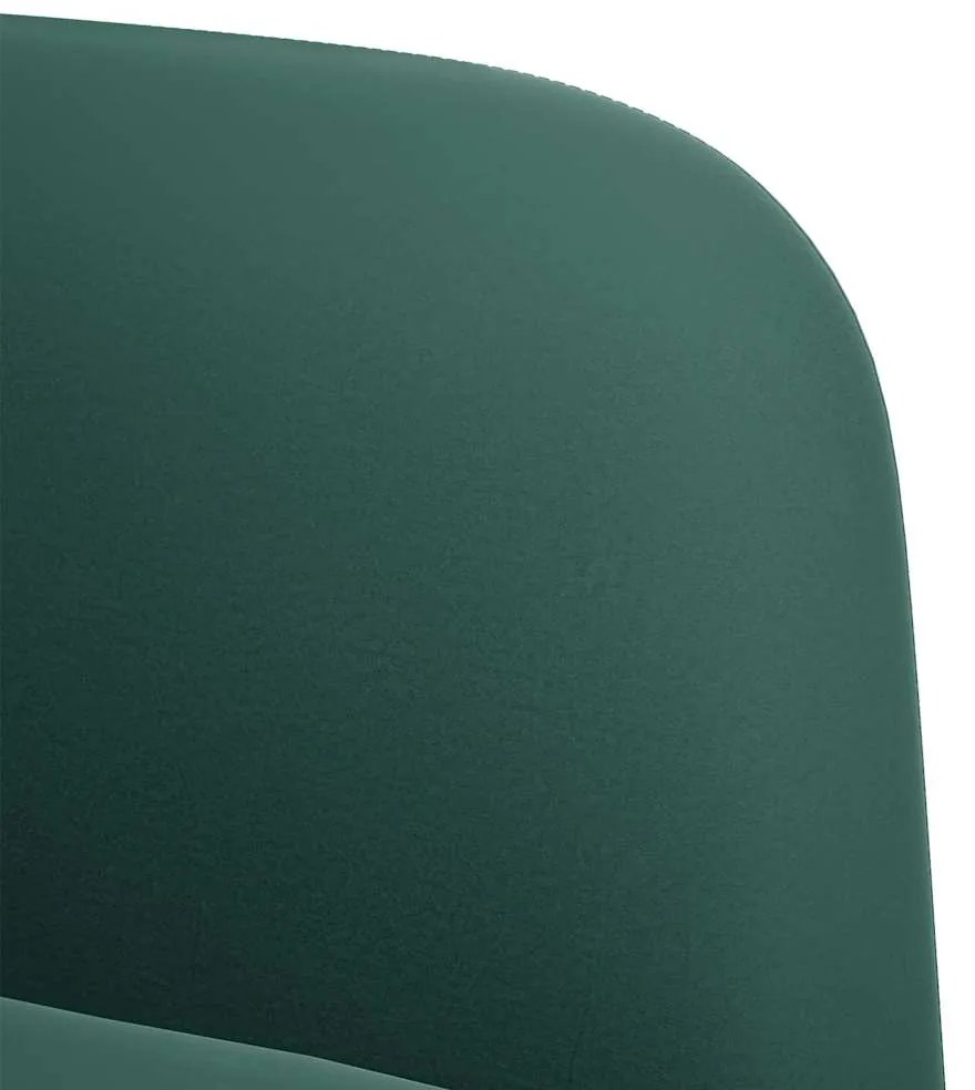 Poltrona com apoio de braços 54 cm veludo verde-escuro