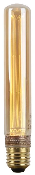 Candeeiro de tubo de filamento LED E27 com vidro âmbar 2W 65 lumens 1800K