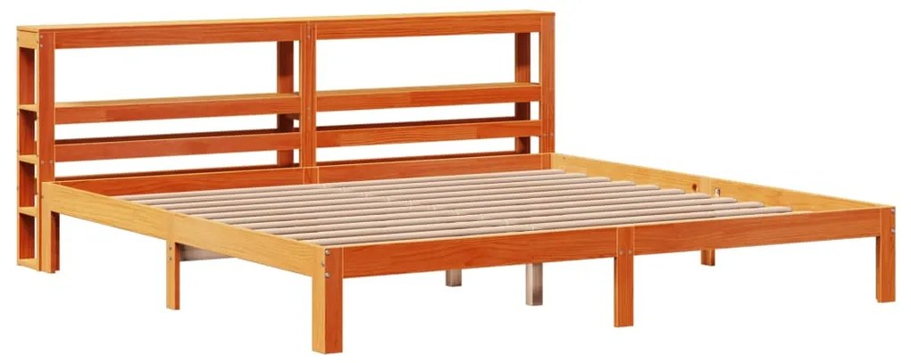 Cama sem colchão 180x200 cm pinho maciço castanho-mel