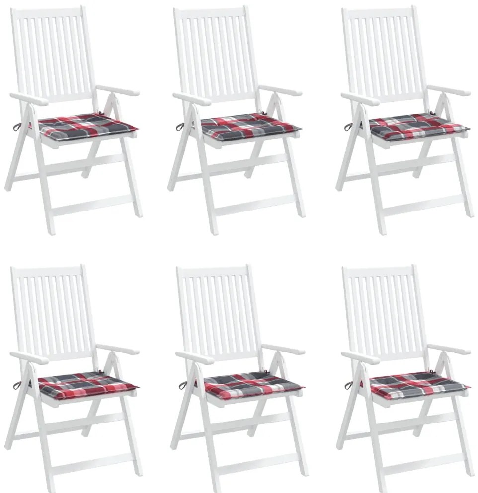 Almofadões cadeiras jardim 6pcs tecido oxford xadrez vermelho