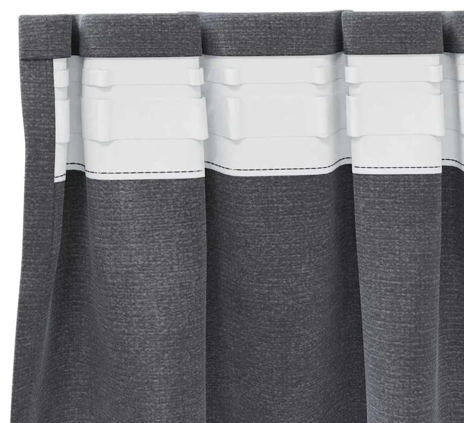 Cortinas Blackout vidaXL com fita superior 2 pcs Veludo Cinza Claro
