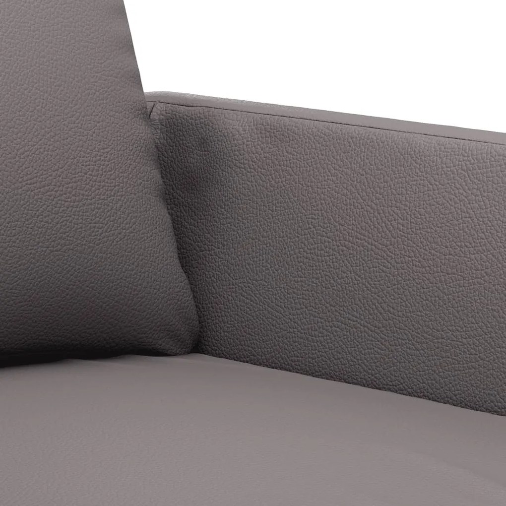 Sofá de 2 lugares 140 cm couro artificial cinza