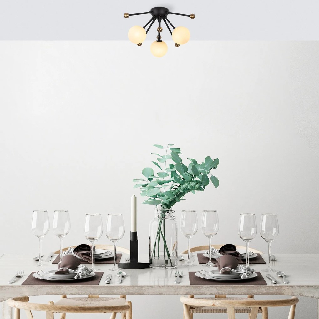 Candeeiro de Teto Roze – Preto – 40 x 40 x 23 cm