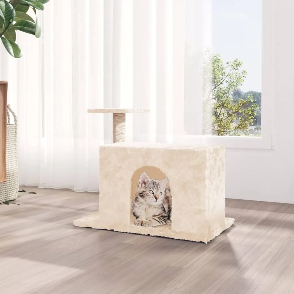 vidaXL Árvore para gatos com poste arranhador sisal 51 cm cor creme