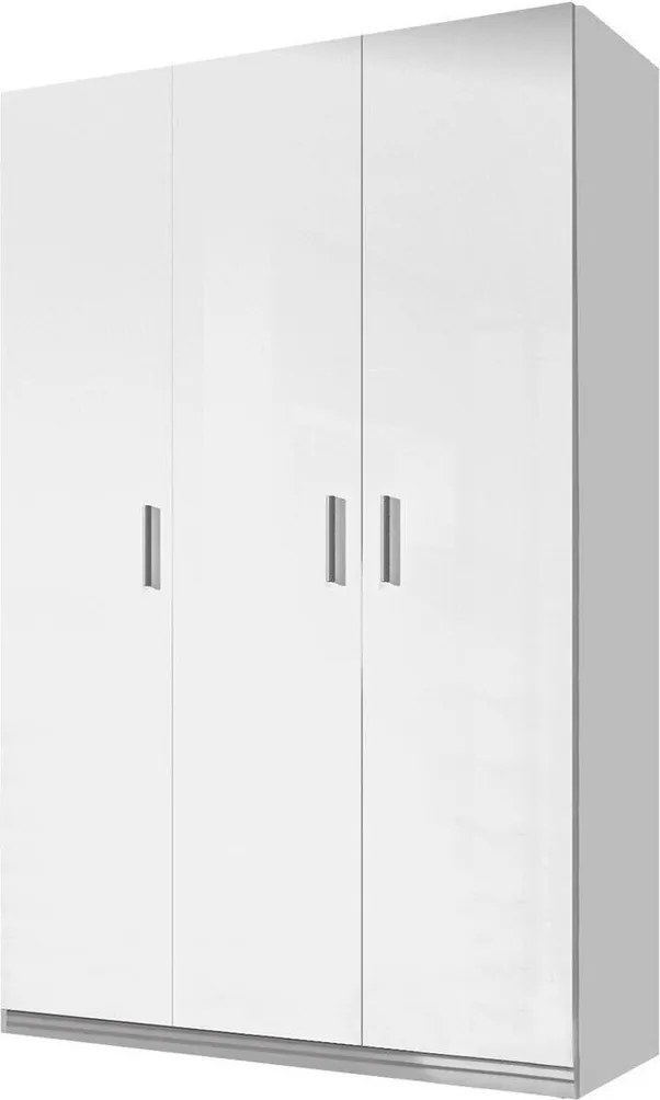 Roupeiro Campus I, Branco brilhante, Branco, 198x120x55cm, 106 kg, Portas para roupeiro: Com dobradiças, Número de prateleiras: 6, Número de prateleiras: 6