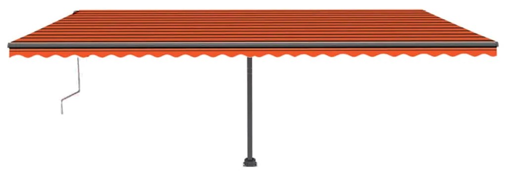 Toldo autom. LED e sensor de vento 600x300 cm laranja/castanho