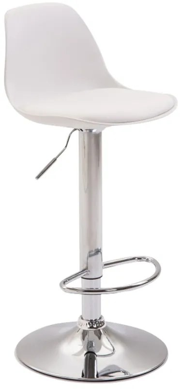 Banco alto Kiel em couro sintético 39 x 82-104 x 43 cm Branco