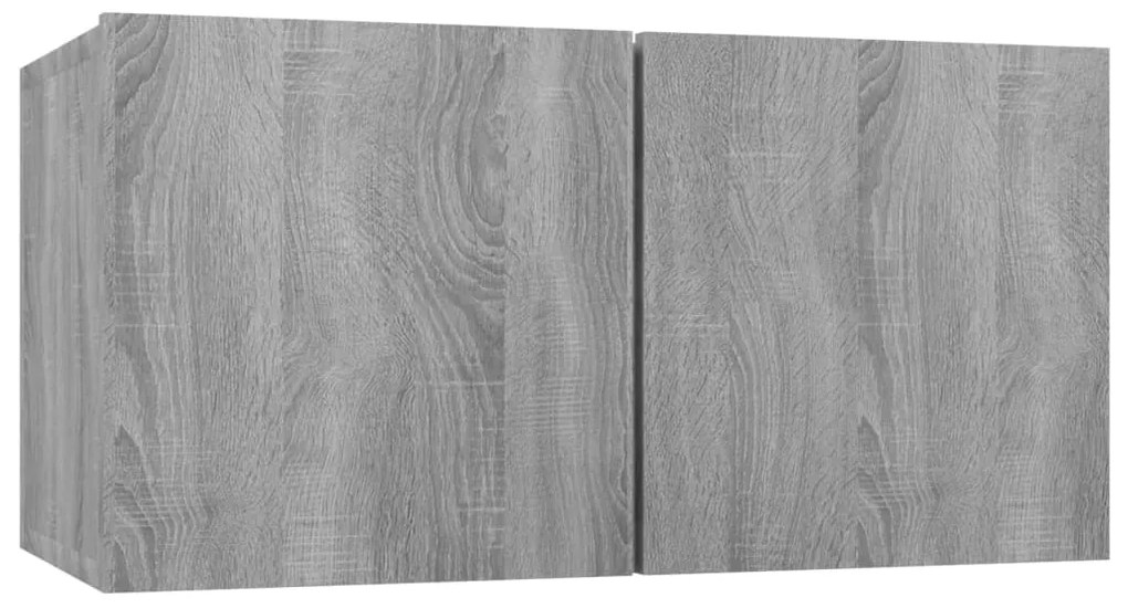 Conjunto móveis de TV 4 pcs madeira processada sonoma cinza
