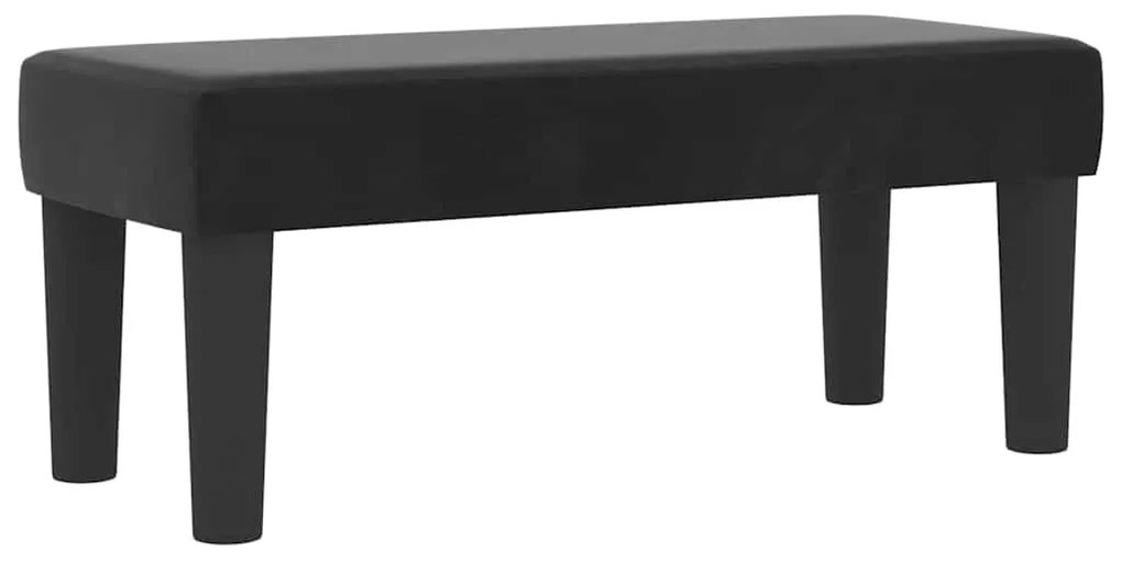 Cama Box Spring com Colchão e Banco Preto 100x200 cm Veludo