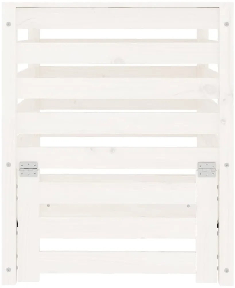 Caixote de compostagem 63,5x63,5x77,5cm pinho maciço branco