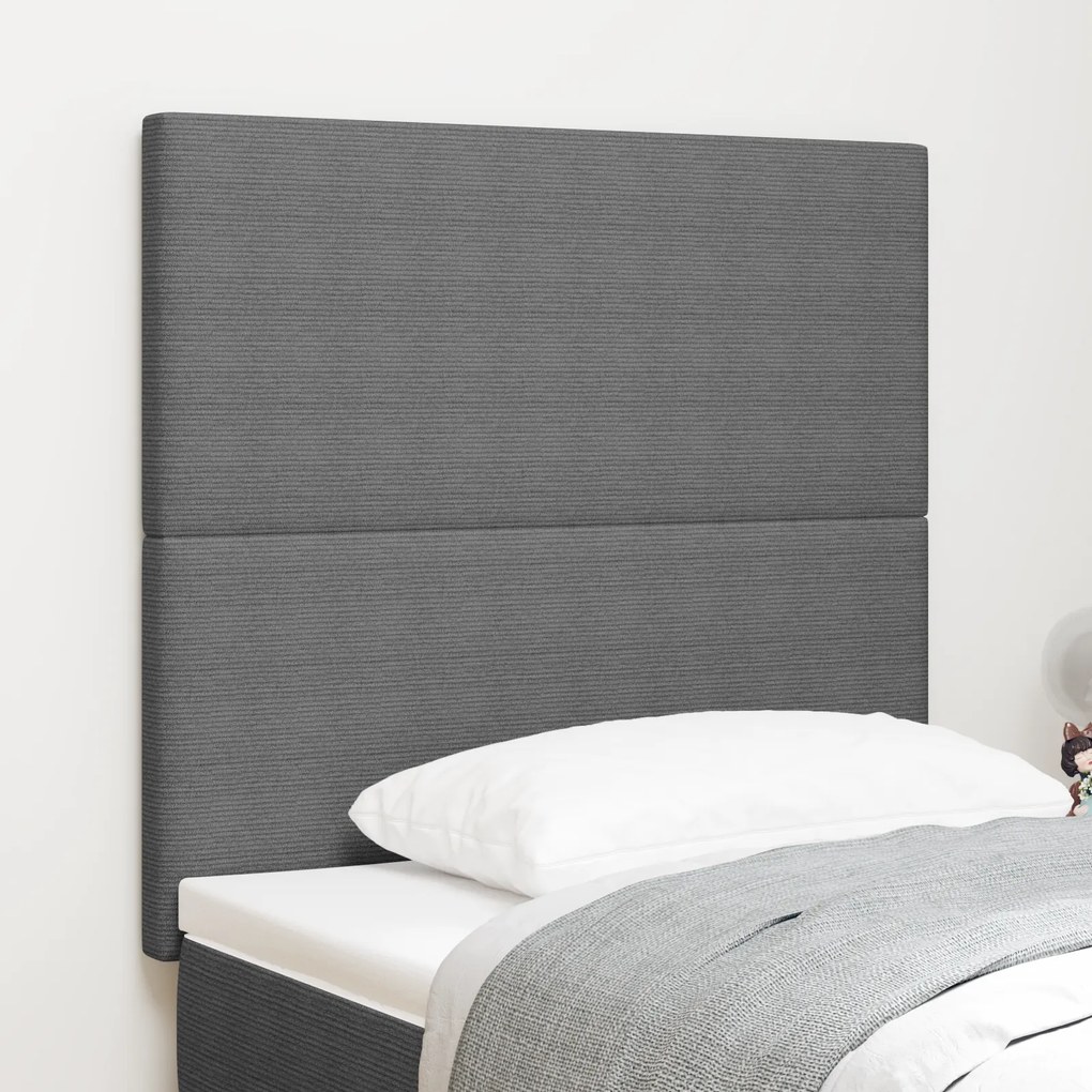 Cabeceira vidaXL Design Simples Cinza Claro 90 cm Tecido de Corduroy