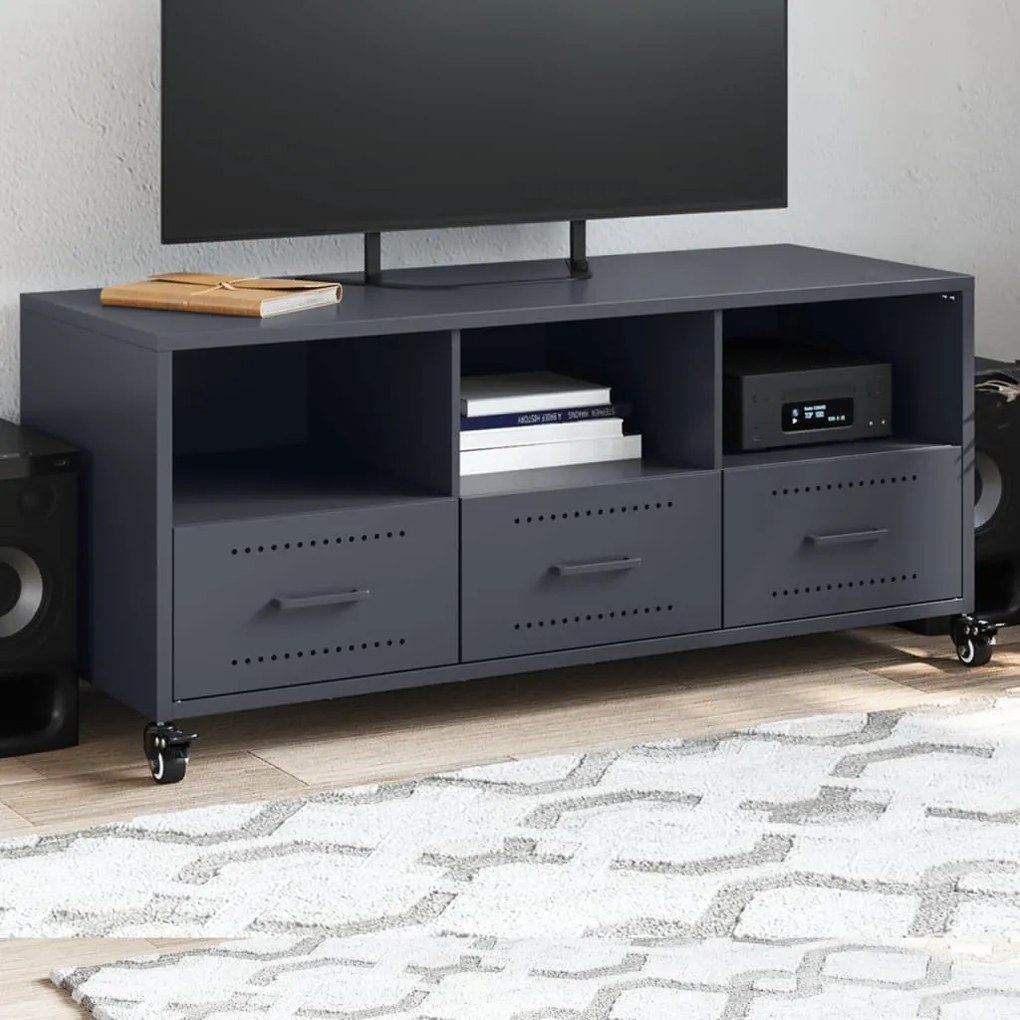 Móvel de TV 100,5x39x43,5 cm aço antracite