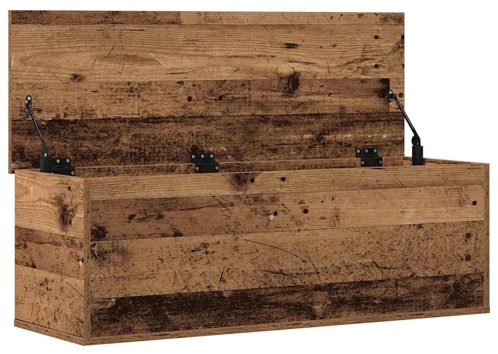 Caixa de Armazenamento vidaXL em Madeira Reciclada 102x35x35 cm com Ma