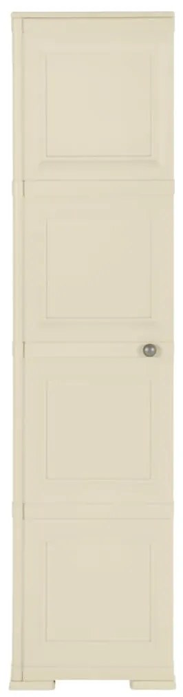 Armário de plástico 40x43x164 cm design de madeira branco nata