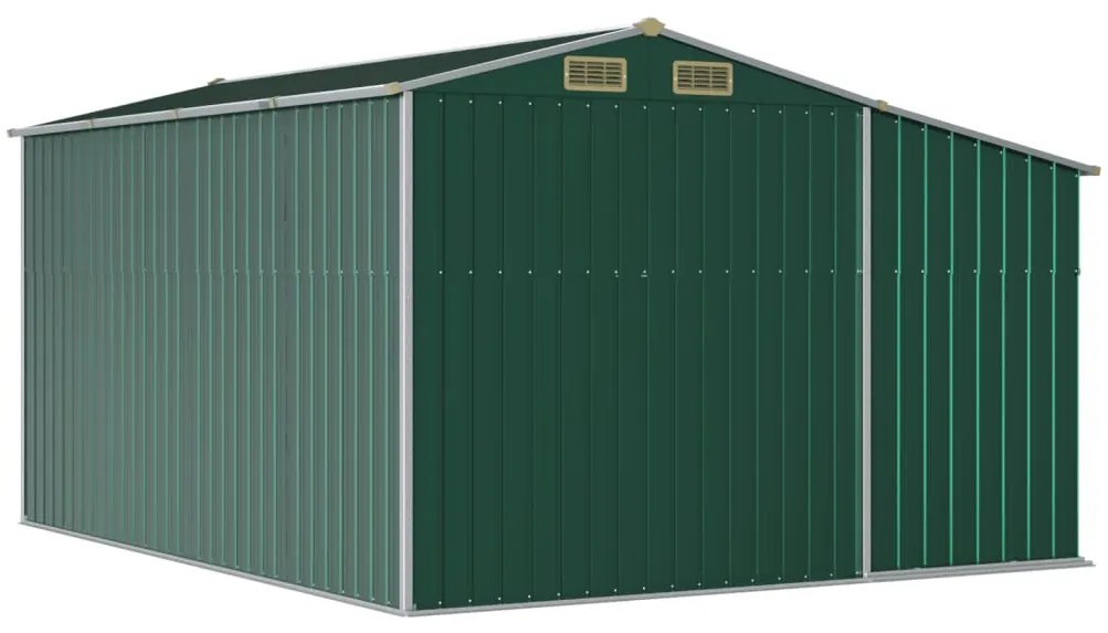 Abrigo de jardim 277x365,5x179 cm aço galvanizado verde