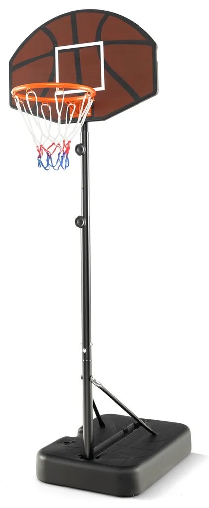 Cesto de basquetebol 172-200 cm  para crianças Sistema portátil de baliza de basquetebol com tabela inquebrável Base estável enchível