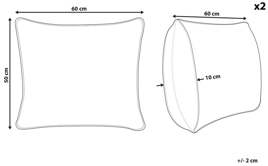 Conjunto de 2 almofadas de baixo perfil com recheio de penas 50 x 60 cm VIHREN Beliani