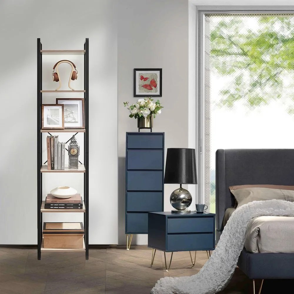 Prateleira, estante de livros Design compacto 30 x 40 x 187,5 cm preto-greige