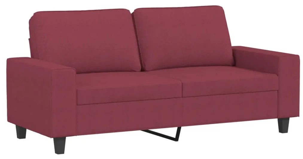 3 pcs conjunto de sofás tecido vermelho-tinto