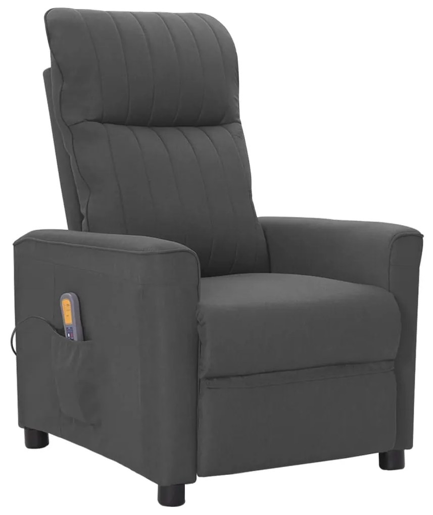 342266 vidaXL Poltrona de massagens tecido cinzento-escuro