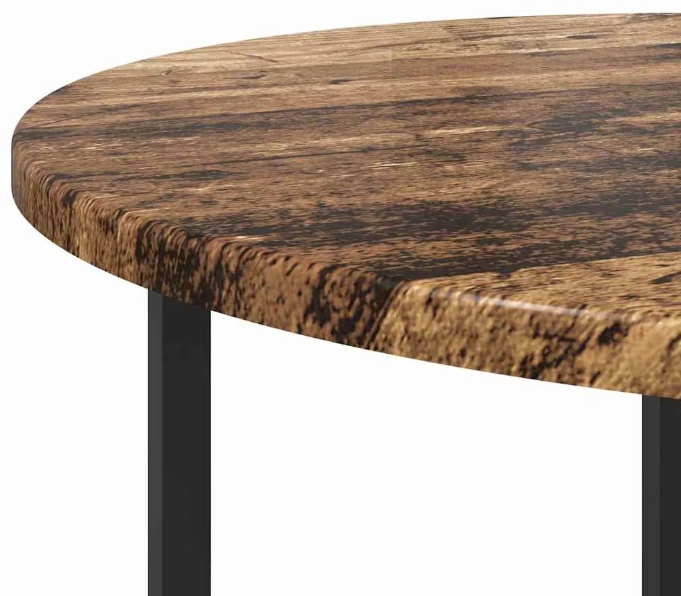 Conjunto de Mesas de Apoio 2 pcs em Madeira Velha e Metal