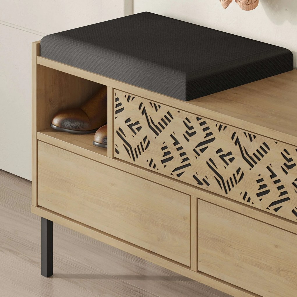 Hall Stand Berlin BC – Walnut Cream – 120 cm x 200 cm x 35 cm