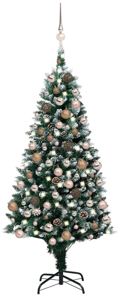 vidaXL Árvore Natal artificial pré-iluminada c/ bolas e pinhas 150 cm