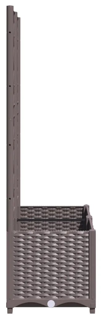 Vaso/floreira jardim c/ treliça 80x40x136 cm PP castanho