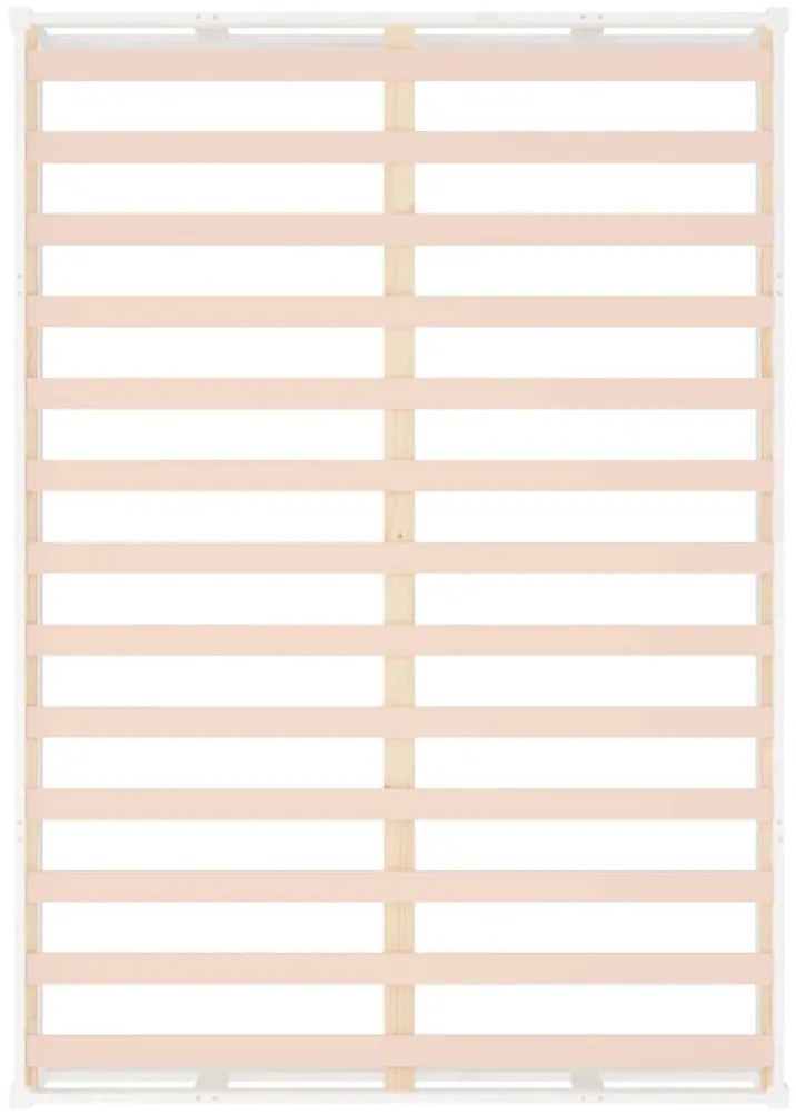 Estrutura de cama casal 135x190 cm madeira maciça branco