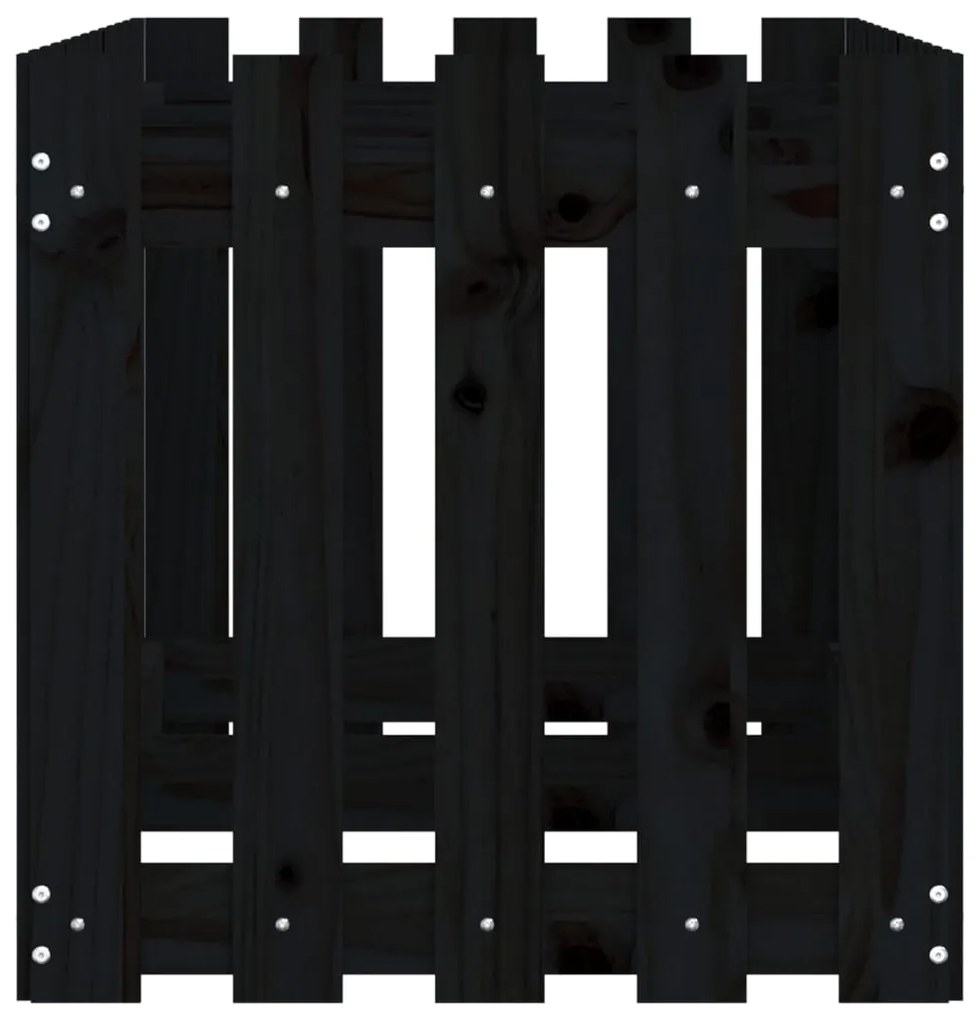 Canteiro elevado c/ design cerca 150x50x50cm pinho maciço preto
