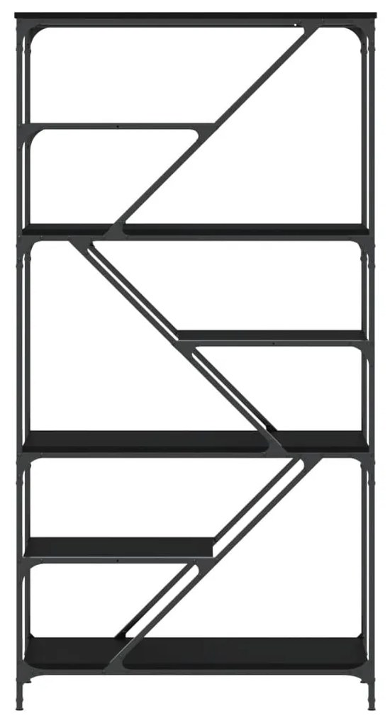 Estante 91x36x176 cm derivados de madeira e aço preto