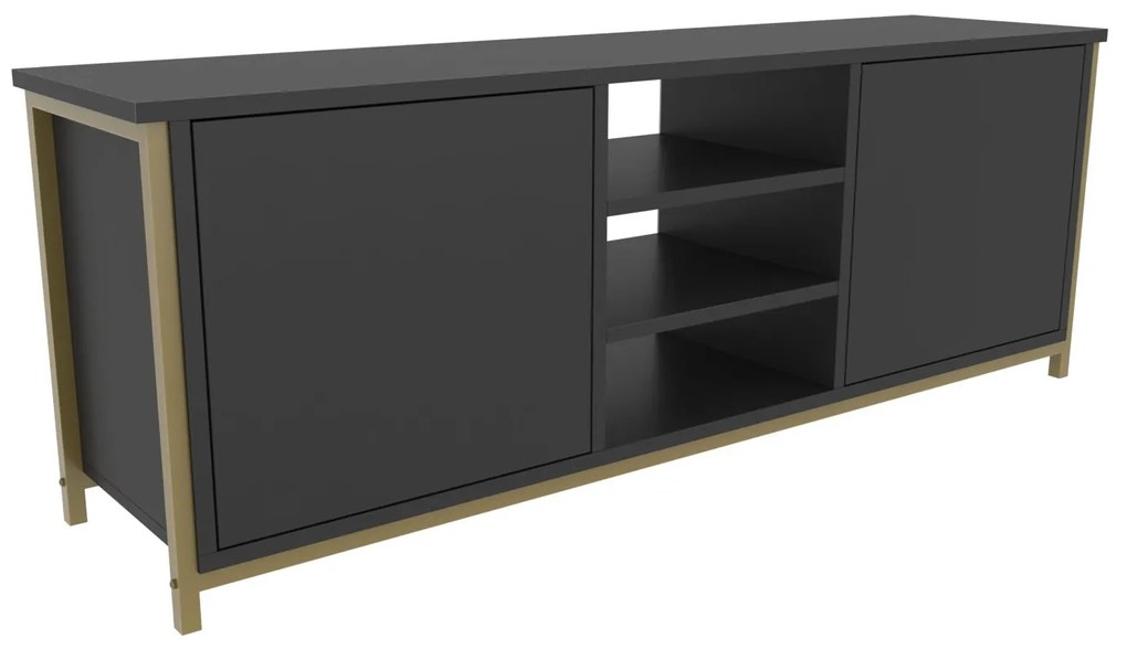 Móvel TV Otis – Dourado e Antracite – 140 cm x 35,3 cm x 50,8 cm