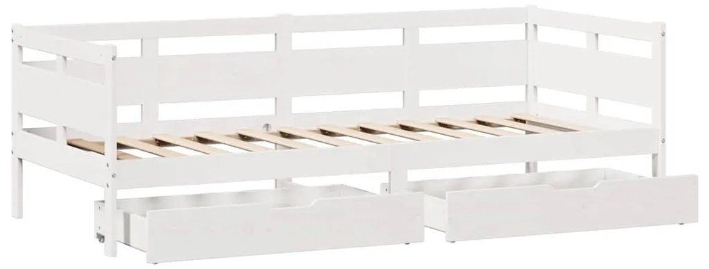 Sofá-cama com gavetas 80x200 cm madeira de pinho maciça